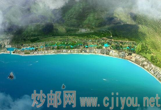 图为 鲁能三亚湾项目整体鸟瞰图 图为 鲁能三亚湾项目整体鸟瞰图