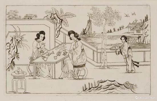 图8 -2 “中国风”(Chinoiserie) 版画,1720s—1770s,铜版画,彼得申克二世(Perter Schenk the younger ,1693—1775)作, 阿姆斯特丹国立美术馆(Rijksmuseum Amsterdam)藏