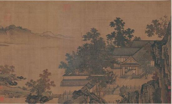 刘松年(南宋)《四景山水图卷》之秋景